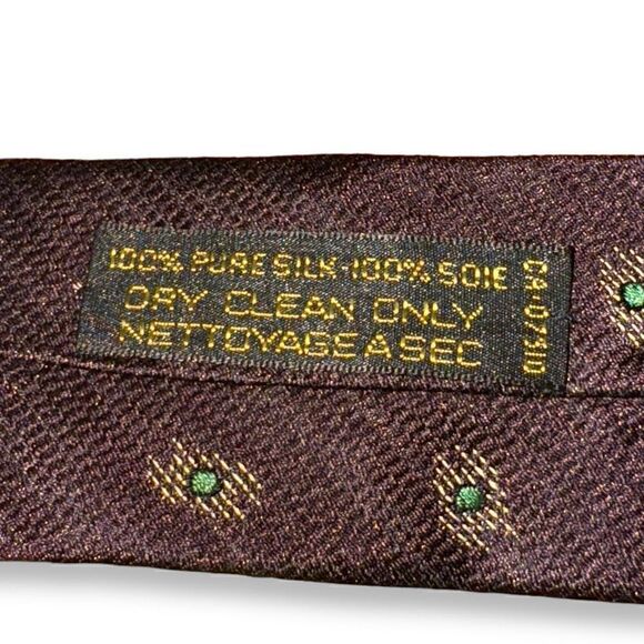 80s Giorgio Armani Brown Abstract 100% Silk Neck Tie - Picture 5 of 6